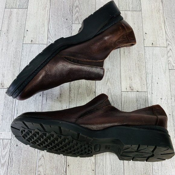 Aerosoles Mule Loafer Size 10 Brown Leather Retro Slip On Shoe Square Toe Chunky - Picture 5 of 13